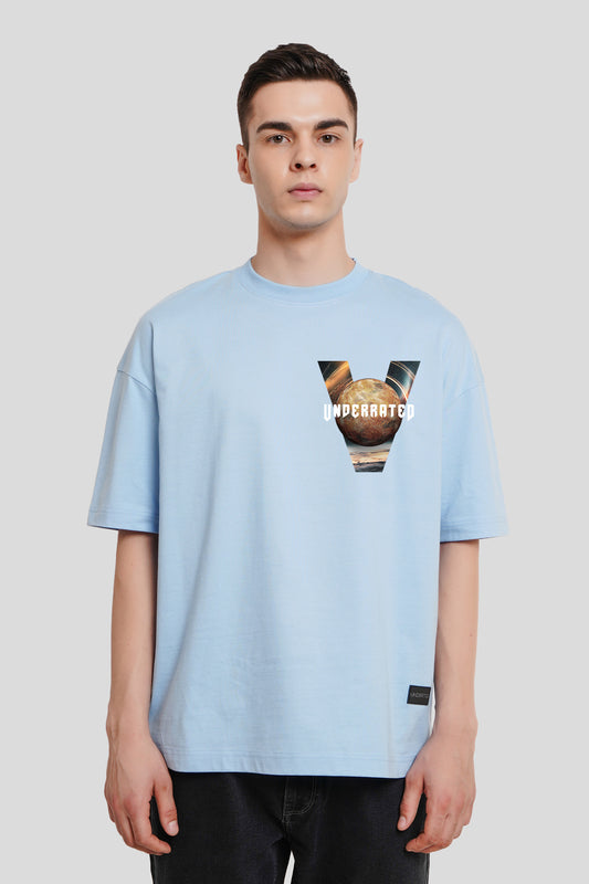 To The Mars Powder Blue Baggy Fit T-Shirt Men Pic 1