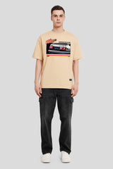 Rally Racer Beige Printed T-Shirt