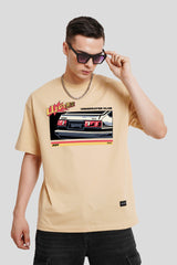 Rally Racer Beige Printed T-Shirt