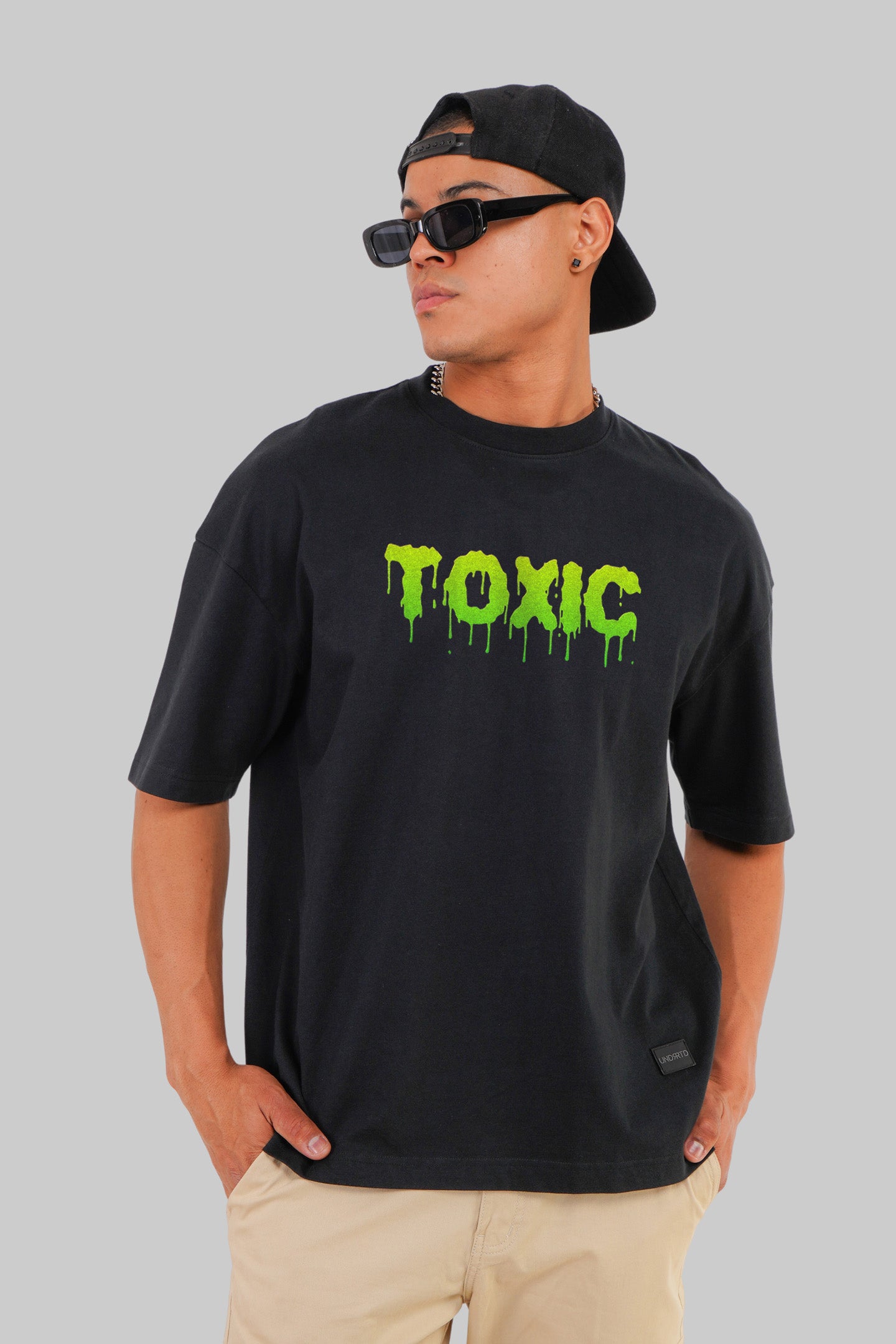 Toxic Black Baggy Fit T-Shirt Men