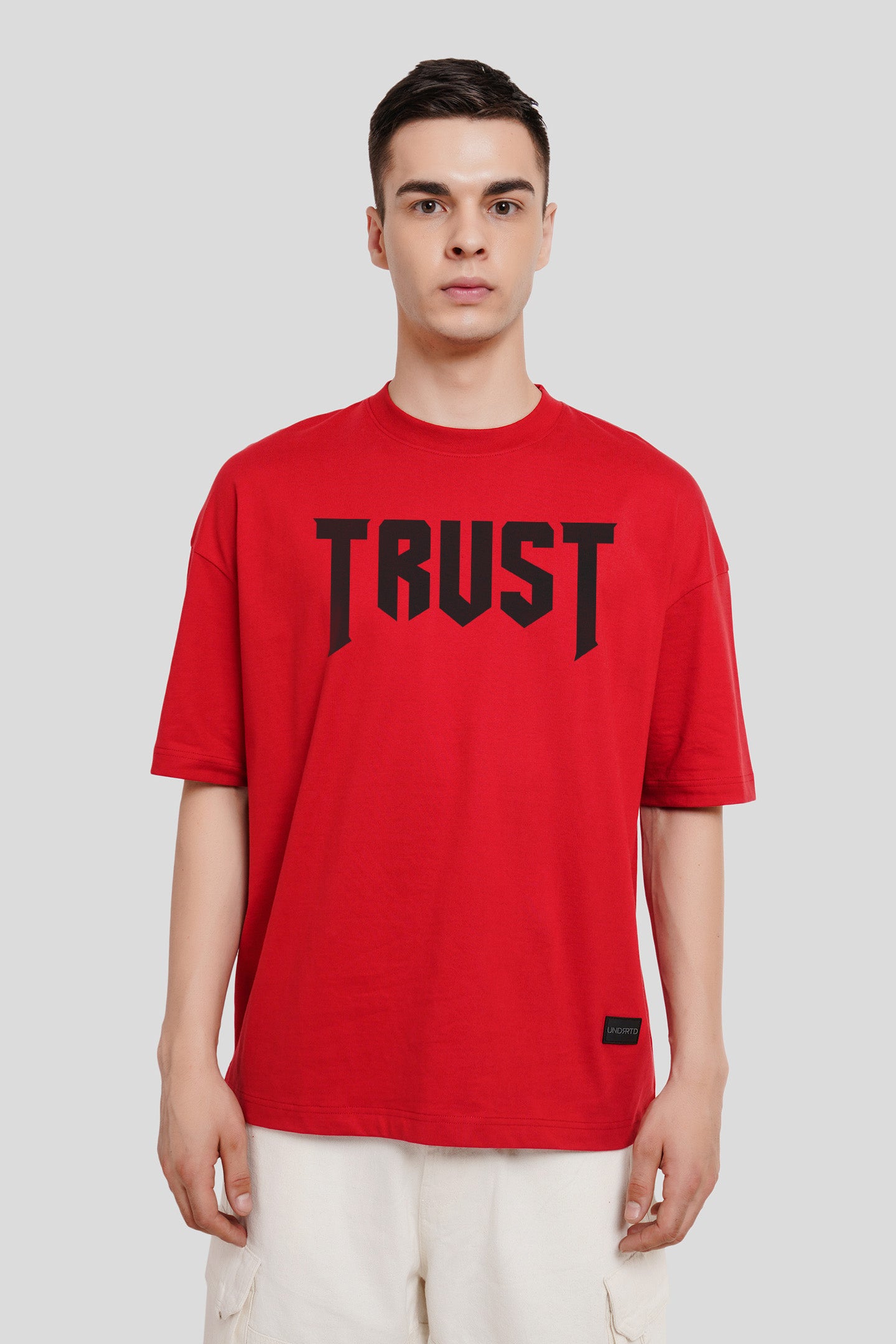 Trust Red Baggy Fit T-Shirt Men