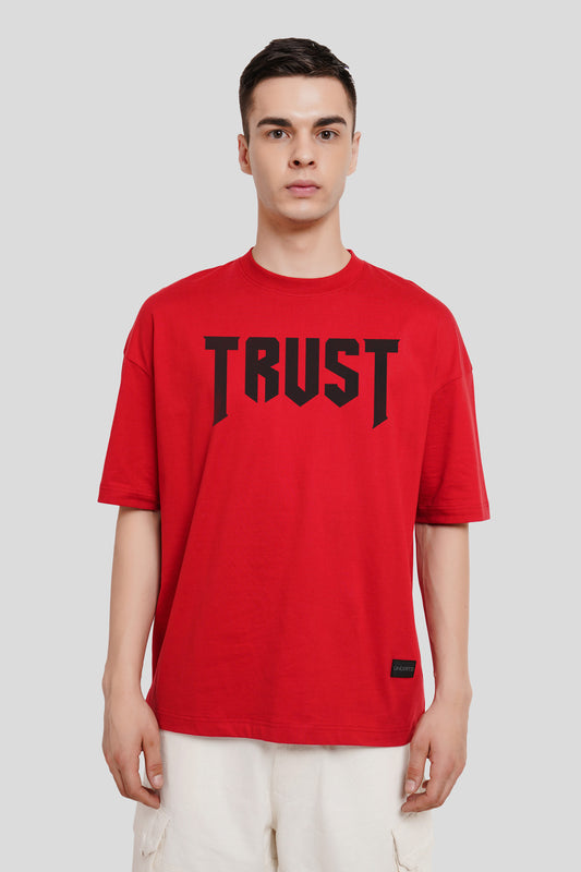 Trust Red Baggy Fit T-Shirt Men Pic 1
