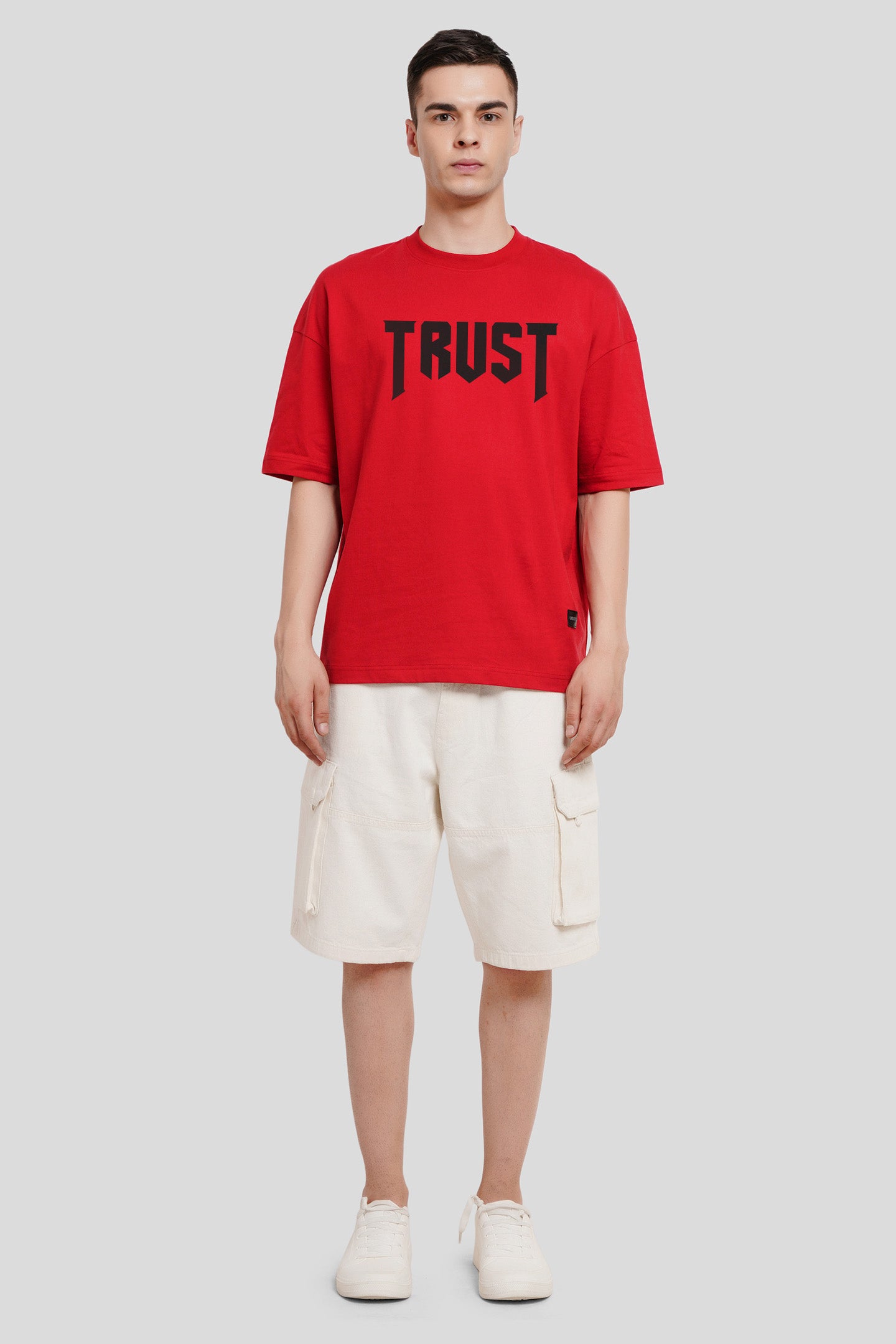 Trust Red Baggy Fit T-Shirt Men