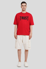 Trust Red Baggy Fit T-Shirt Men