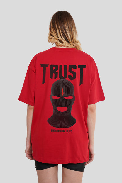 Trust Red Oversized Fit T-Shirt Women Pic 2