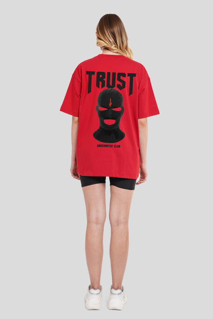 Trust Red Oversized Fit T-Shirt Women Pic 5