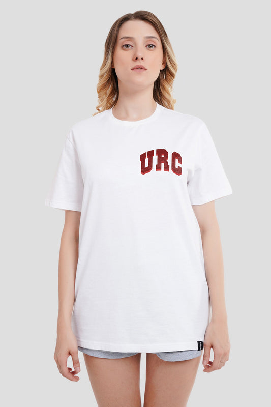 URC 4 White Boyfriend Fit T-Shirt Women Pic 1