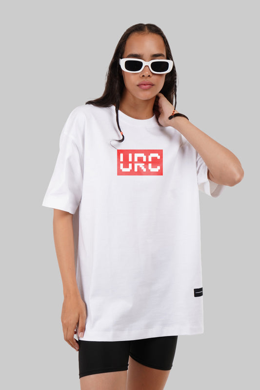 URC Logo White Oversized Fit T-Shirt Women