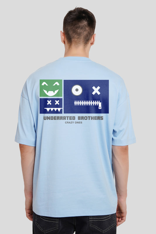 Underrated Brothers Powder Blue Baggy Fit T-Shirt Men Pic 1