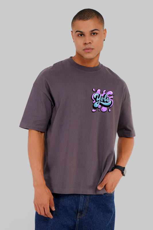 Yolo Dark Grey Baggy Fit T-Shirt Men