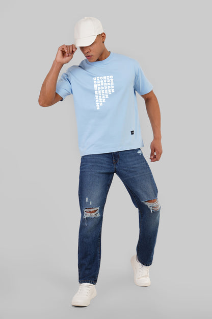 Dreaming Powder Blue Oversized Fit T-Shirt Men