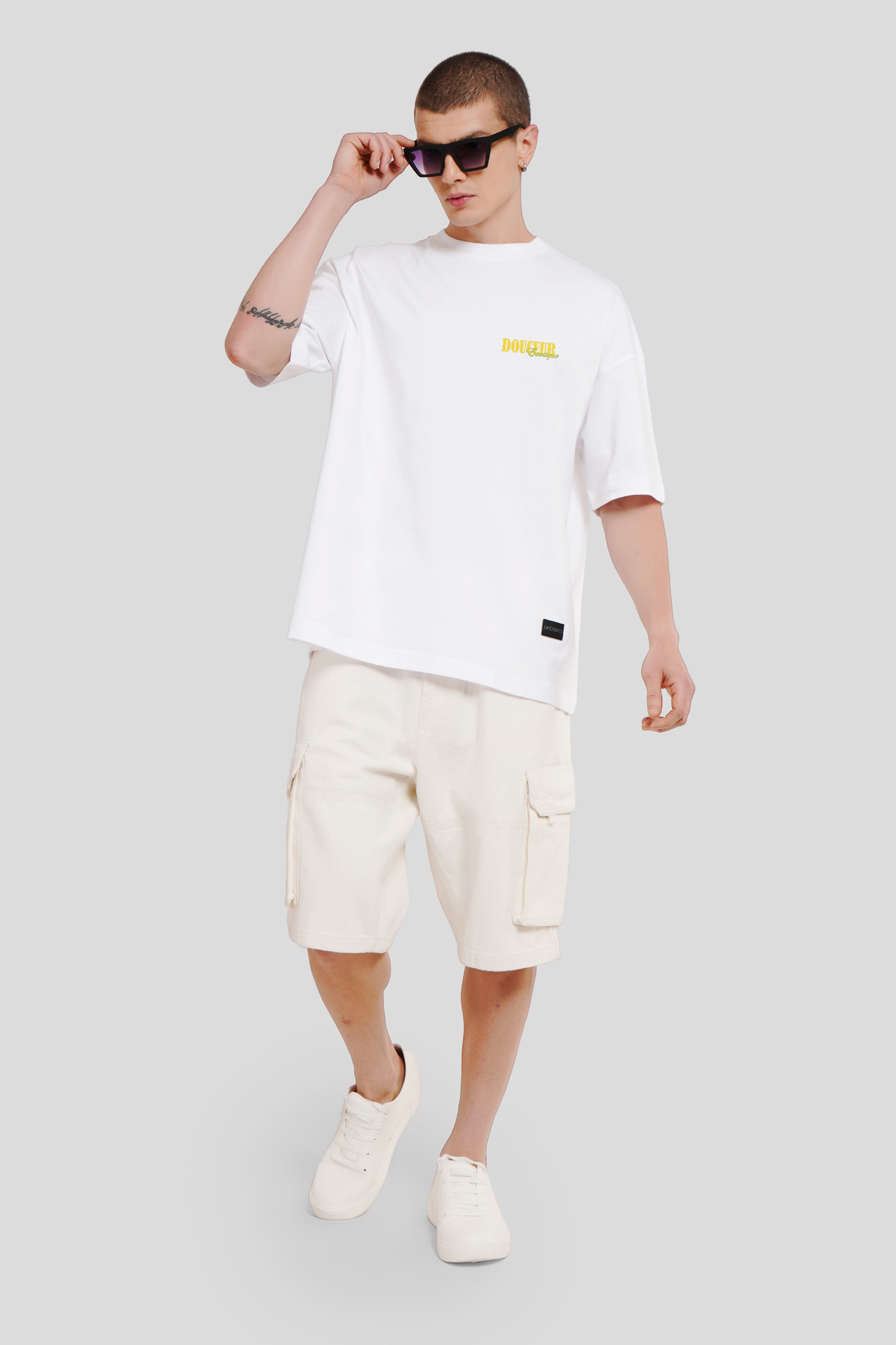 Douceur Fruits White Baggy Fit T-Shirt Men Pic 5