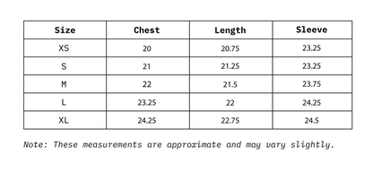 Size Chart of Women Regular Fit Shirt Full Sleeves in inches