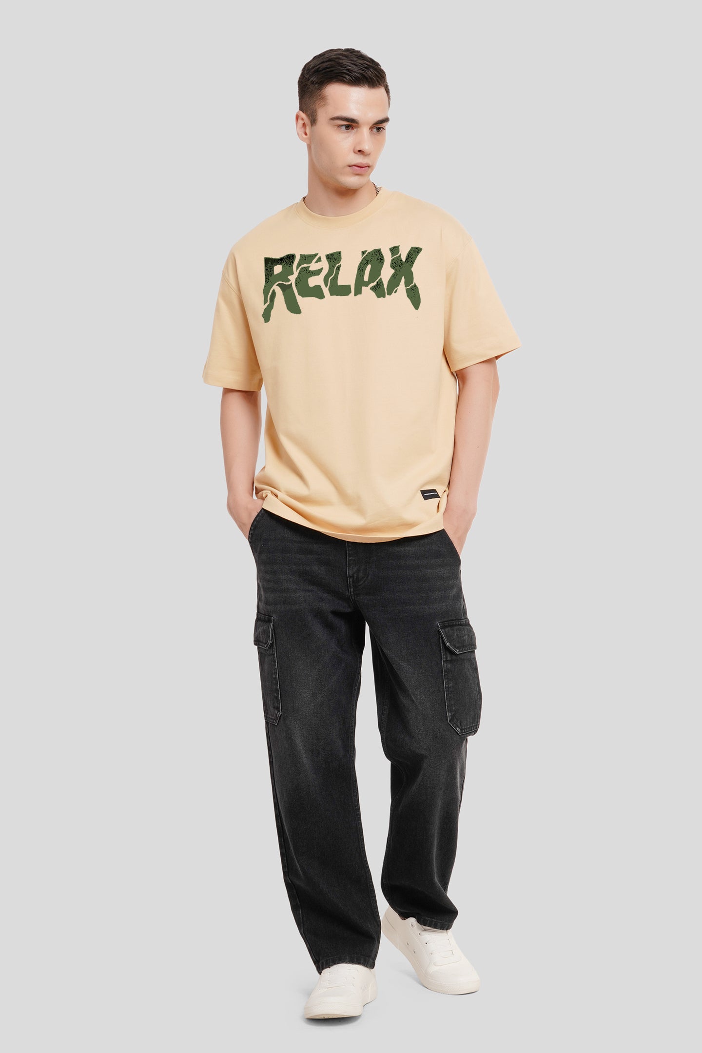 Relax Beige Printed T-Shirt