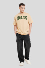 Relax Beige Printed T-Shirt