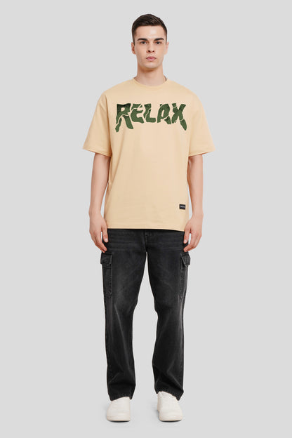 Relax Beige Printed T-Shirt