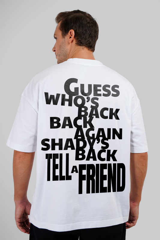 Shady's Back Black Printed White Baggy Fit T-Shirt Men Pic 1