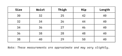 Size Chart Of Men Bootcut Fit Denim in inches