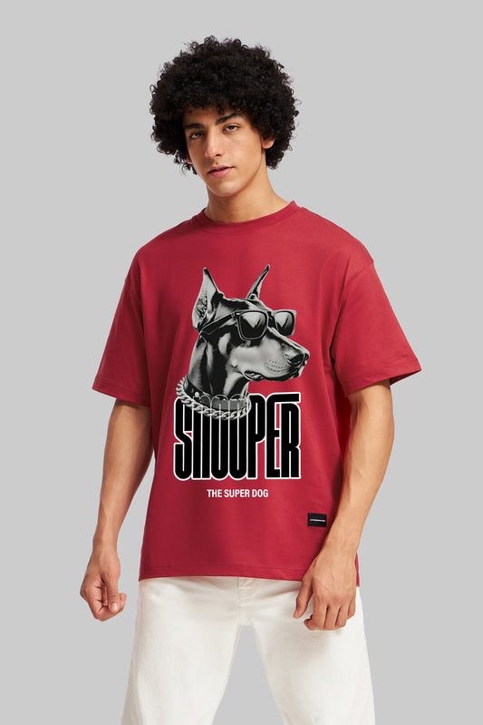 Snooper Dog Red Oversized Fit T-Shirt Men Pic 1