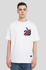 Street 23 White Printed T Shirt Men Oversized Fit With Front And Back Design Pic 1