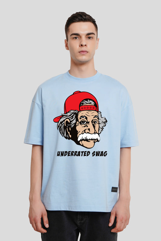 Swag Powder Blue Printed T-Shirt