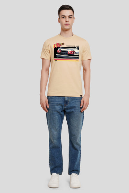 Rally Racer Beige Printed T-Shirt