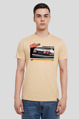 Rally Racer Beige Printed T-Shirt